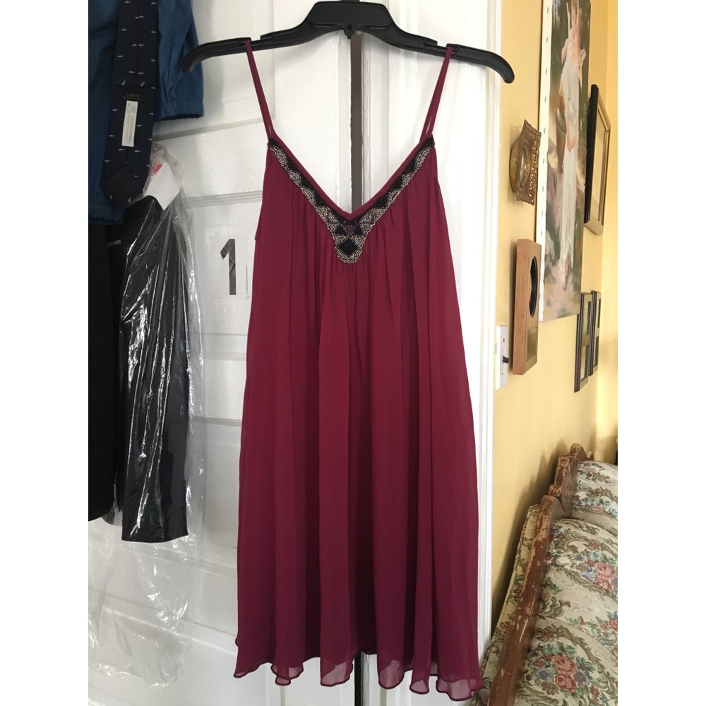 Burgundy Shift Dress